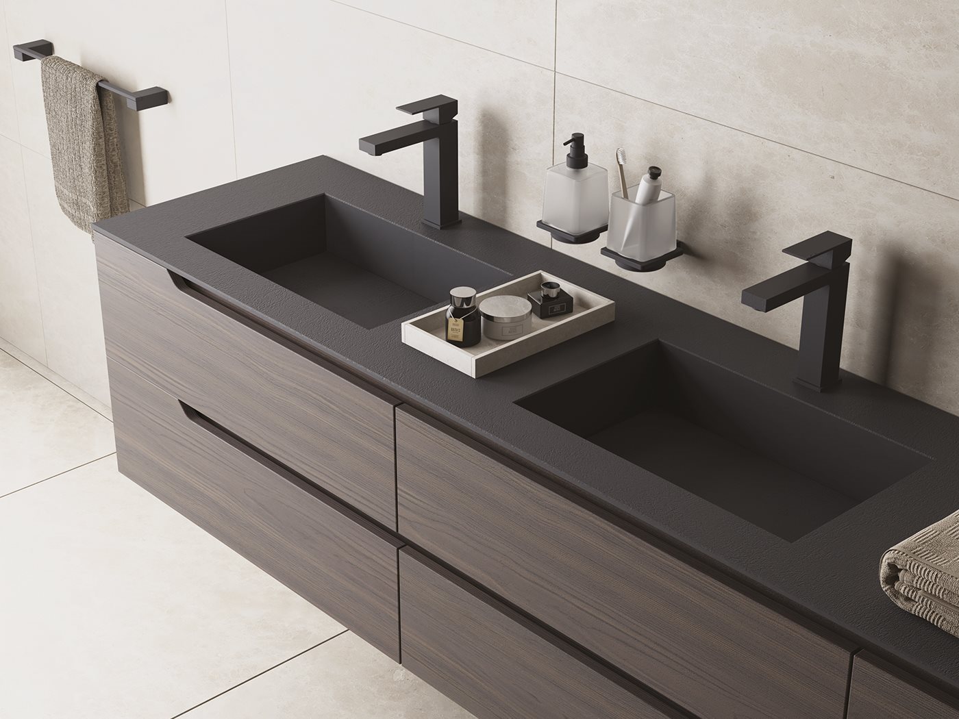 012 Furniture  wood with HPL  washbasin   