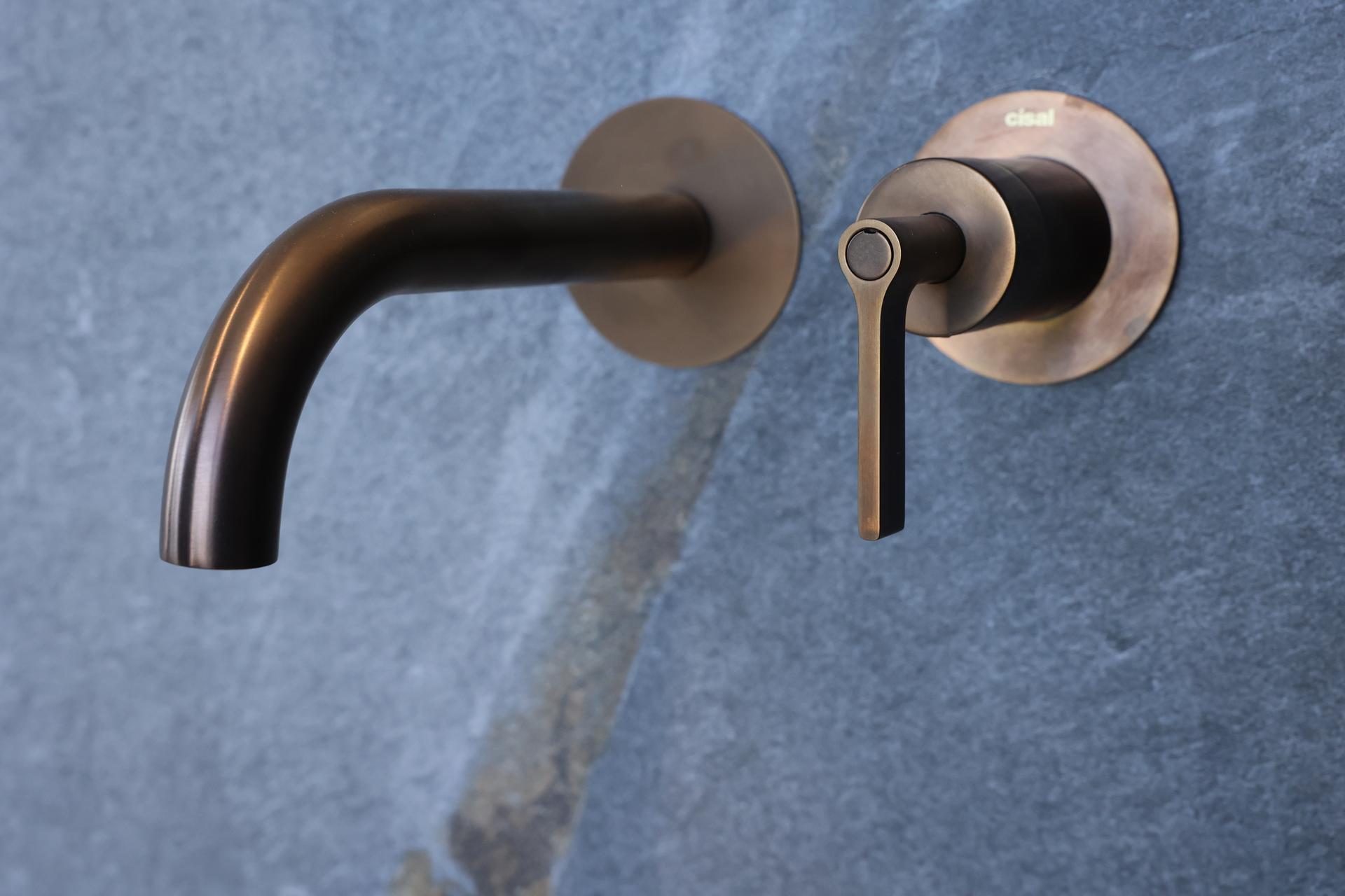 GRACE LEVER Cover Parts f/WallMount.Concealed Basin MixerDarkBrassBrushedPVD