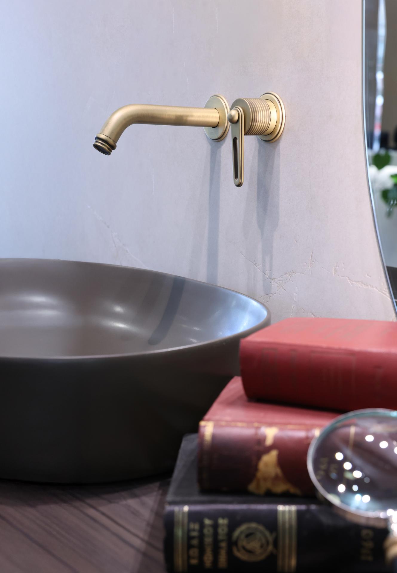 BROOKLYN BUILT IN BASIN MIX 2 FLANGE MATT OLD BRASS